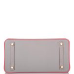 Hermes Birkin 30 Gris Mouette and Rose Azalee Epsom Permabrass Hardware - Image 6