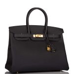 Hermes Birkin 35 Black Epsom Gold Hardware - Image 2