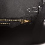 Hermes Birkin 25 Gris Perle and Black Chèvre Brushed Gold Hardware - Image 8