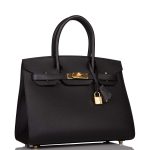 Hermes Birkin Sellier 30 Black Epsom Gold Hardware - Image 2