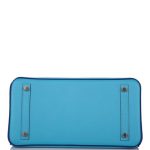 Hermes Birkin 30 Celeste and Bleu Electric Epsom Rose Gold Hardware - Image 5