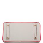 Hermes Birkin 25 Gris Perle and Rose Azalee Chèvre Brushed Gold Hardware - Image 5