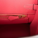 Hermes Birkin 25 Gris Perle and Rose Azalee Chèvre Brushed Gold Hardware - Image 8