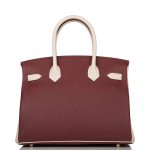 Hermes Birkin 30 Rouge H and Craie Togo Brushed Gold Hardware - Image 4
