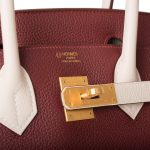 Hermes Birkin 30 Rouge H and Craie Togo Brushed Gold Hardware - Image 6