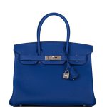 Hermes Birkin 30 Bleu Electric Verso Clemence Palladium Hardware