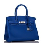 Hermes Birkin 30 Bleu Electric Verso Clemence Palladium Hardware - Image 2