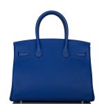 Hermes Birkin 30 Bleu Electric Verso Clemence Palladium Hardware - Image 4