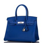 Hermes Birkin 30 Bleu Electric Verso Clemence Palladium Hardware - Image 8