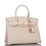 Hermes Birkin 30 Craie Togo Rose Gold Hardware - Image 2