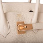 Hermes Birkin 30 Craie Togo Rose Gold Hardware - Image 6