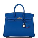 Hermes Birkin 25 Blue Royal Verso Togo Palladium Hardware