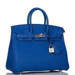 Hermes Birkin 25 Blue Royal Verso Togo Palladium Hardware - Image 6