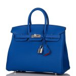 Hermes Birkin 25 Blue Royal Verso Togo Palladium Hardware - Image 7