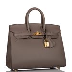 Hermes Birkin Sellier 25 Etain Epsom Gold Hardware - Image 3