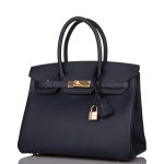 Hermes Birkin 30 Bleu Indigo Epsom Rose Gold Hardware - Image 5