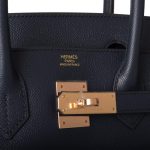Hermes Birkin 30 Bleu Indigo Epsom Rose Gold Hardware - Image 7