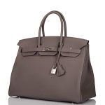 Hermes Birkin 35cm Etain Togo Palladium Hardware - Image 9