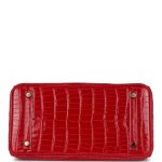 Hermes Birkin 30 Braise Shiny Porosus Crocodile Gold Hardware - Image 8