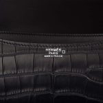 Hermes Black Matte Alligator and Ombre Lizard Marquette Constance 24cm Palladium Hardware - Image 6