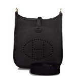 Hermes Black Clemence Evelyne TPM Bag Gold Hardware