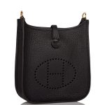 Hermes Black Clemence Evelyne TPM Bag Gold Hardware - Image 2