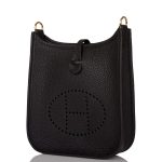 Hermes Black Clemence Evelyne TPM Bag Gold Hardware - Image 5