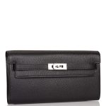 Hermes Black Chevre Kelly Wallet To Go Palladium Hardware - Image 2