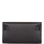 Hermes Black Chevre Kelly Wallet To Go Palladium Hardware - Image 3