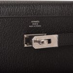 Hermes Black Chevre Kelly Wallet To Go Palladium Hardware - Image 7