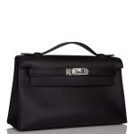 Hermes Black Swift Mini Kelly Pochette Palladium Hardware - Image 2