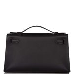 Hermes Black Swift Mini Kelly Pochette Palladium Hardware - Image 4