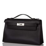 Hermes Black Swift Mini Kelly Pochette Palladium Hardware - Image 5