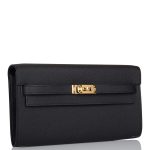 Hermes Black Epsom Kelly Wallet To Go Gold Hardware - Image 2