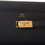 Hermes Black Epsom Kelly Wallet To Go Gold Hardware - Image 7