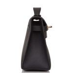 Hermes Black Swift Mini Kelly Pochette Rose Gold Hardware - Image 3