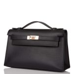 Hermes Black Swift Mini Kelly Pochette Rose Gold Hardware - Image 2