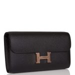 Hermes Black Epsom Constance Wallet To Go Rose Gold Hardware - Image 7