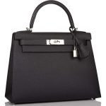 Hermes Black Epsom Sellier Kelly 28cm Palladium Hardware - Image 3