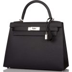 Hermes Black Epsom Sellier Kelly 28cm Palladium Hardware - Image 4