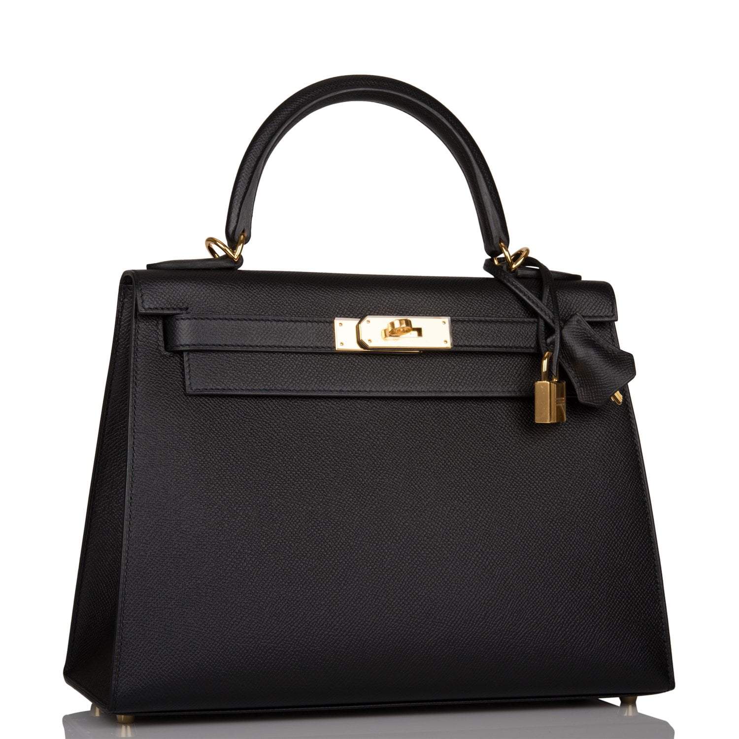 H-K-072721-1-2 Hermes Black Epsom Sellier Kelly 28cm Gold Hardware - Image 1