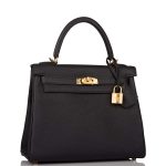 Hermes Black Togo Retourne Kelly 25cm Gold Hardware - Image 2