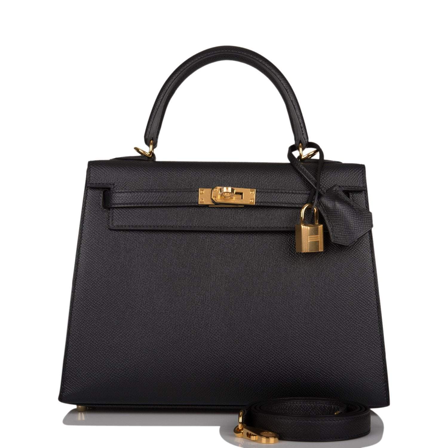 H-K-090821-1-1-1 Hermes Black Epsom Sellier Kelly 25cm Gold Hardware - Image 1