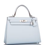 Hermes Bleu Brume Epsom Sellier Kelly 28cm Palladium Hardware - Image 2