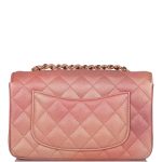 Chanel Mini Rectangular Flap Bag Pink Ombre Metallic Lambskin Light Gold Hardware - Image 3