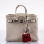 Hermes Birkin 25 Craie Togo Palladium Hardware - 2020, Y - Image 10