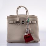 Hermes Birkin 25 Craie Togo Palladium Hardware - 2020, Y - Image 7