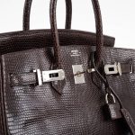 Hermes Birkin 25 Havane Nilo Lizard with Palladium Hardware - 2007, K Square - Image 10