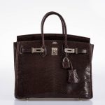 Hermes Birkin 25 Havane Nilo Lizard with Palladium Hardware - 2007, K Square - Image 6