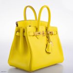 Hermes Birkin 25 Lime Swift Leather Gold Hardware - 2019, D - Image 9